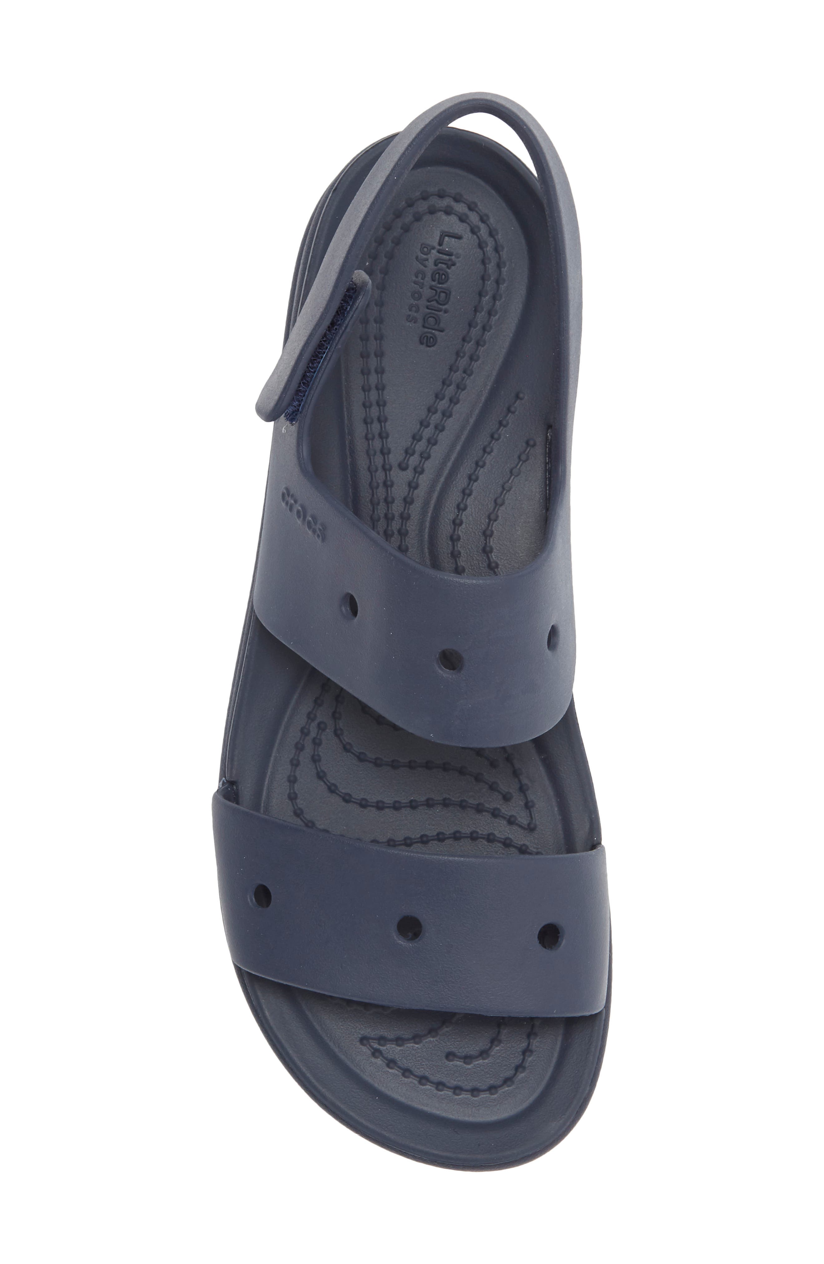 CROCS Brooklyn 4U Water Resistant Wedge Slingback Sandal, Alternate, color, Navy