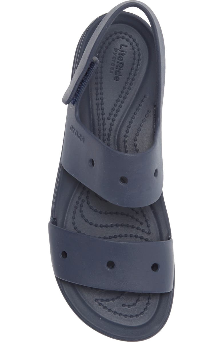 CROCS Brooklyn 4U Water Resistant Wedge Slingback Sandal, Alternate, color, Navy