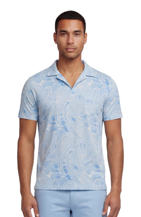 Marakesh Paisley Mens Wool Johnny Collar Polo