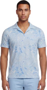 Lords of Harlech Marakesh Paisley Mens Wool Johnny Collar Polo