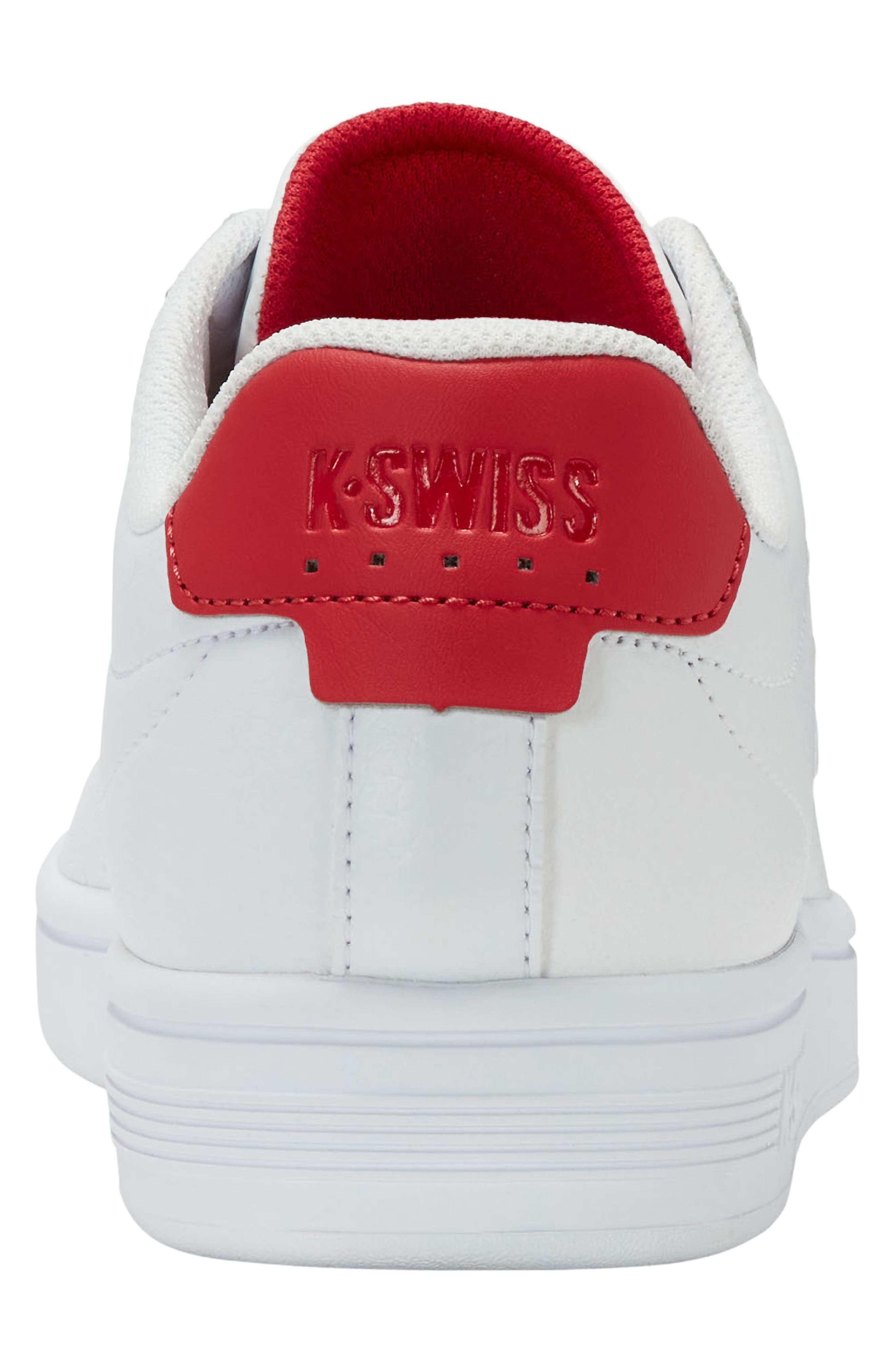 Court Shield II Leather Sneaker, Alternate, color, WHITE/ PEACOAT/ MARS RED