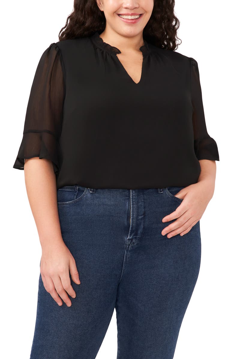 CeCe Short Sleeve V-Neck Top, Main, color, 