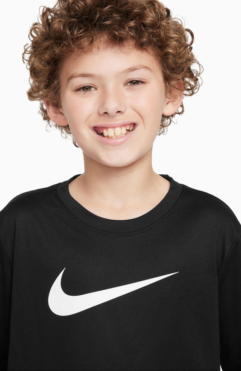Nike Kids' Legend Dri-FIT Long Sleeve Graphic T-Shirt, Alternate, color, Black