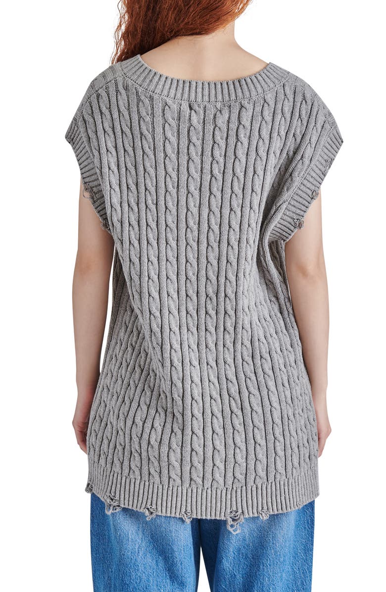 Steve Madden Aiden Cable Knit Sweater Vest, Alternate, color, Heather Grey