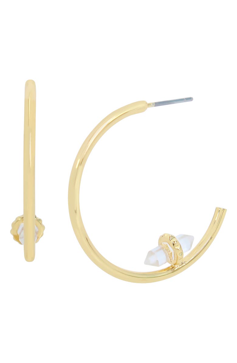 AllSaints Resin Crystal Hoop Earrings, Main, color,