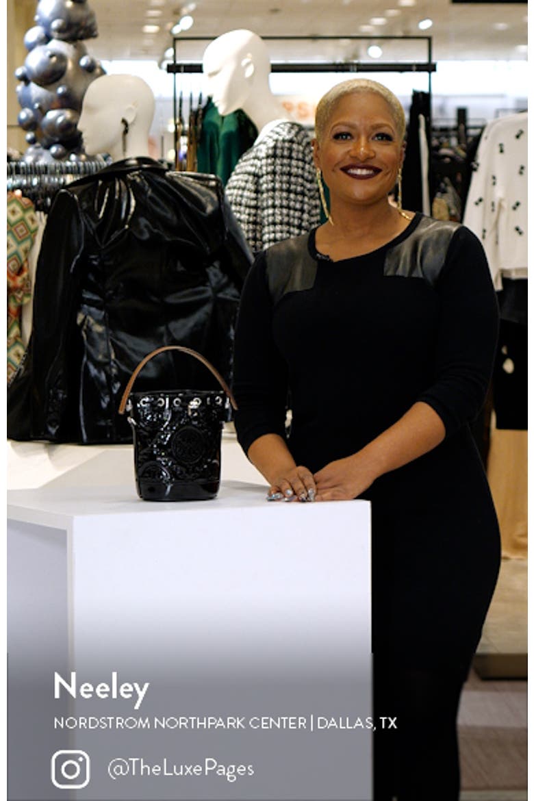 T Monogram Mini Puffy Patent Leather Bucket Bag video