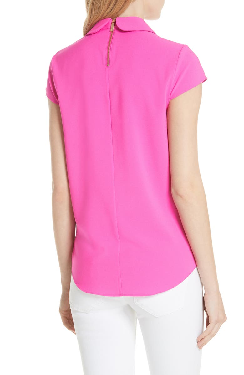 Ted Baker London Ammah Embellished Collar Crepe Top, Alternate, color, 