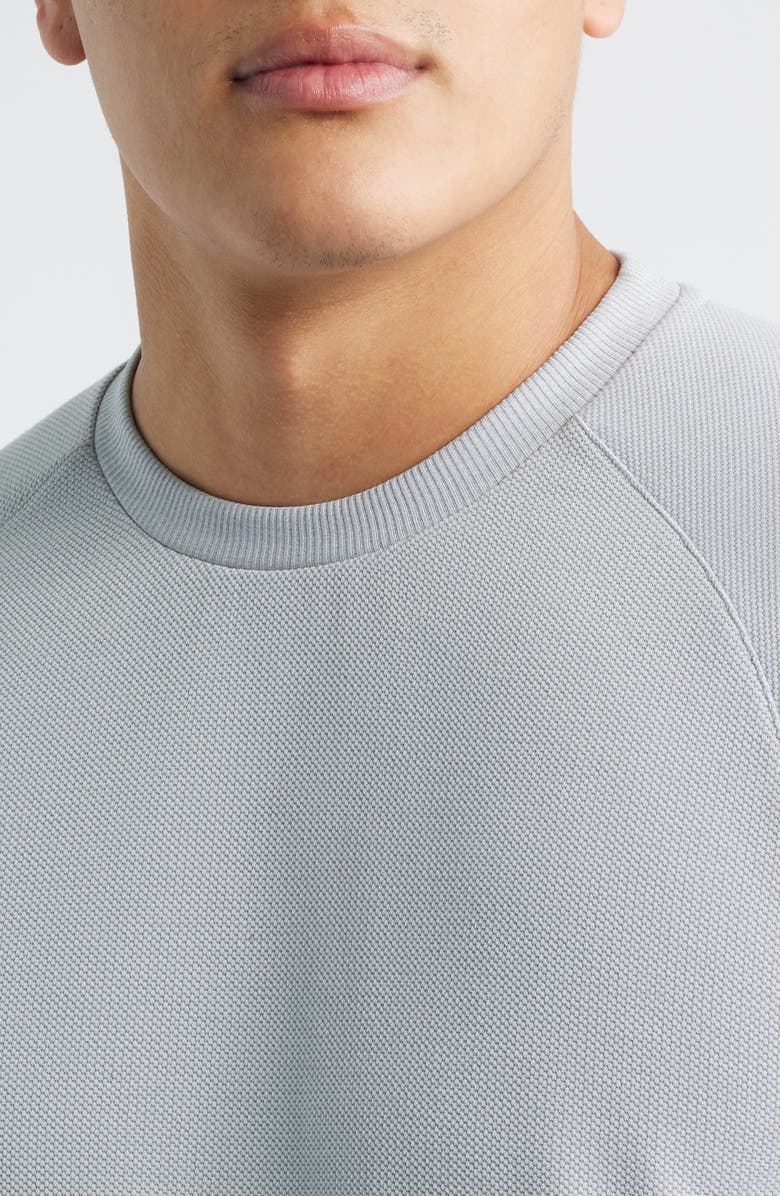 Peter Millar Cradle Performance Piqué Crewneck Top, Alternate, color, British Grey