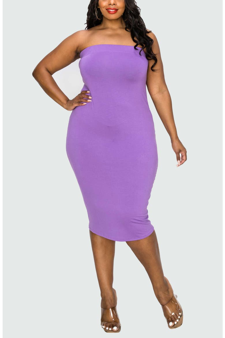 Willow Strapless Jersey Dress, Alternate, color, LILAC