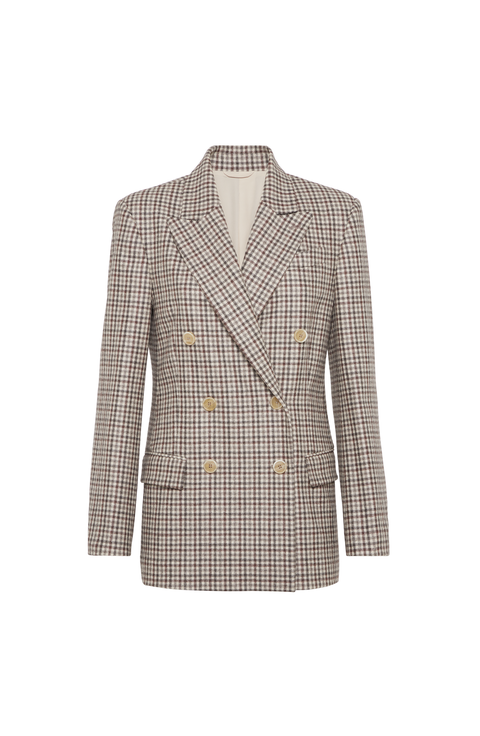 Flannel blazer with monili