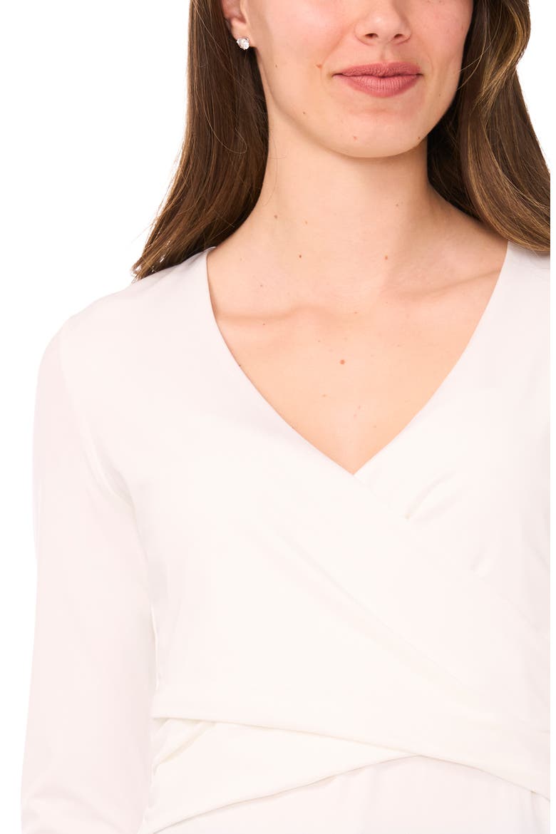 Long Sleeve Wrap Top, Alternate, color, NEW IVORY