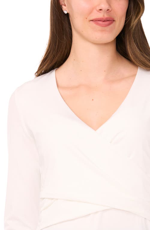 Halogen ® Long Sleeve Wrap Top In White