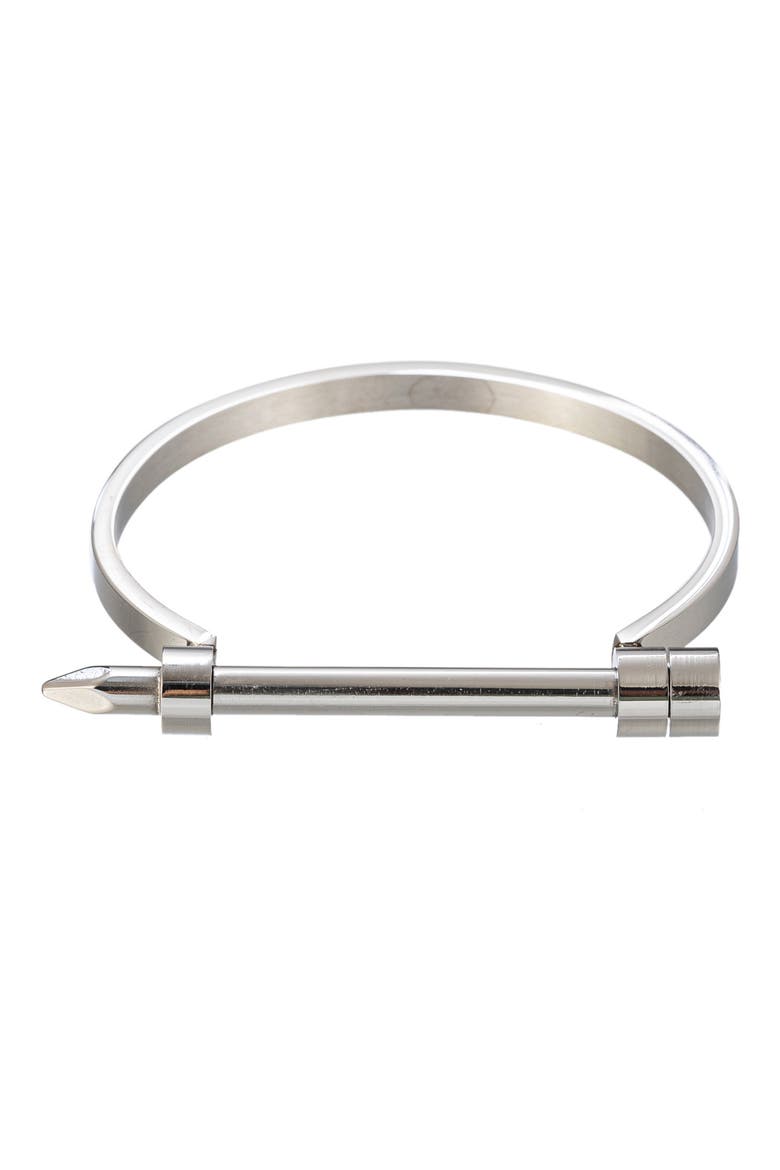 Spike Cuff Screw Bracelet, Alternate, color, SILVER
