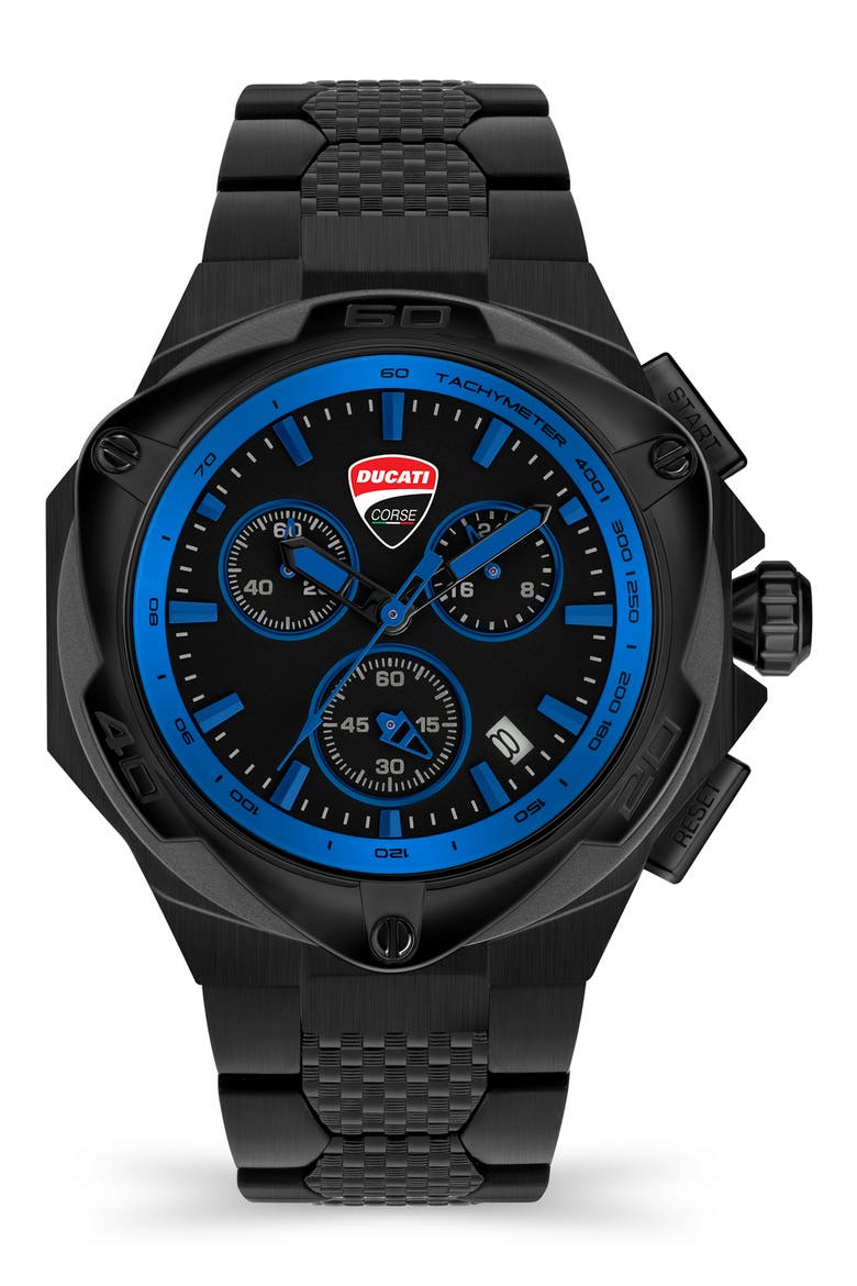 Motore Chronograph Bracelet Watch, 49mm, Main, color, BLACK