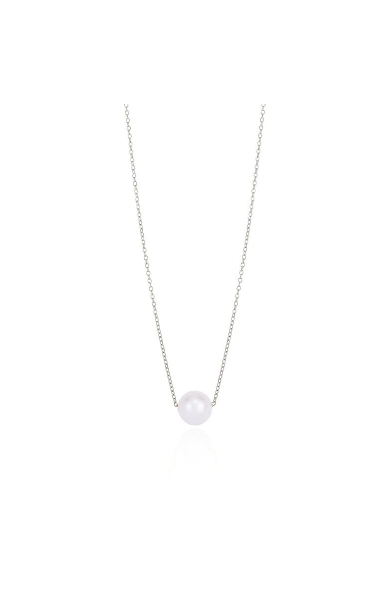 The Lovery Fine Jewelry Single Pearl Necklace, Main, color, White Gold
