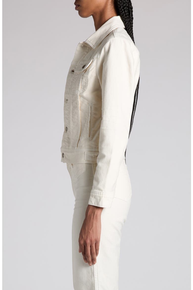 Moleskin Denim Trucker Jacket, Alternate, color, OFF WHITE
