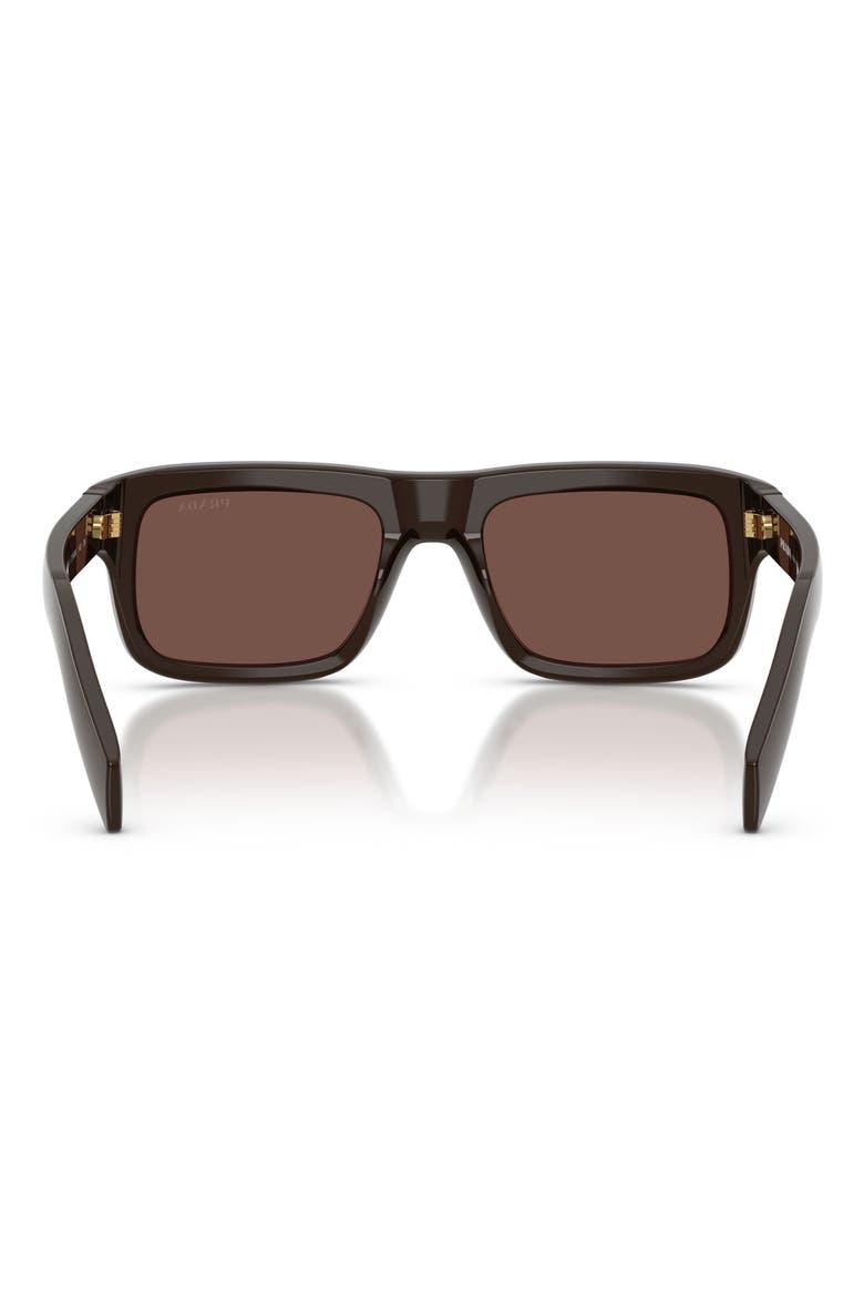 56mm Rectangular Sunglasses, Alternate, color, CIGAR / BLACK CHOCOLATE