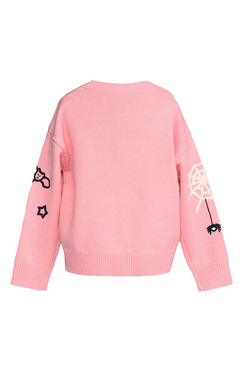 Truly Me Kids' Hey Boo Cotton Blend Sweater, Alternate, color, Pink