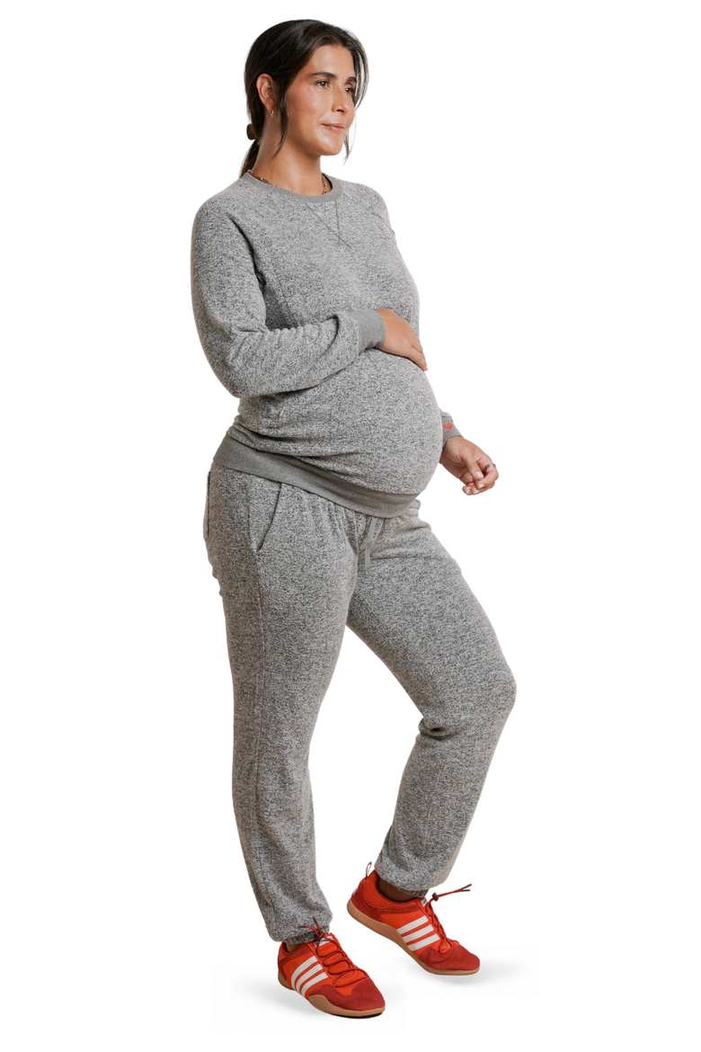 Heart On My Pocket Maternity Sweatpants, Alternate, color, Grey