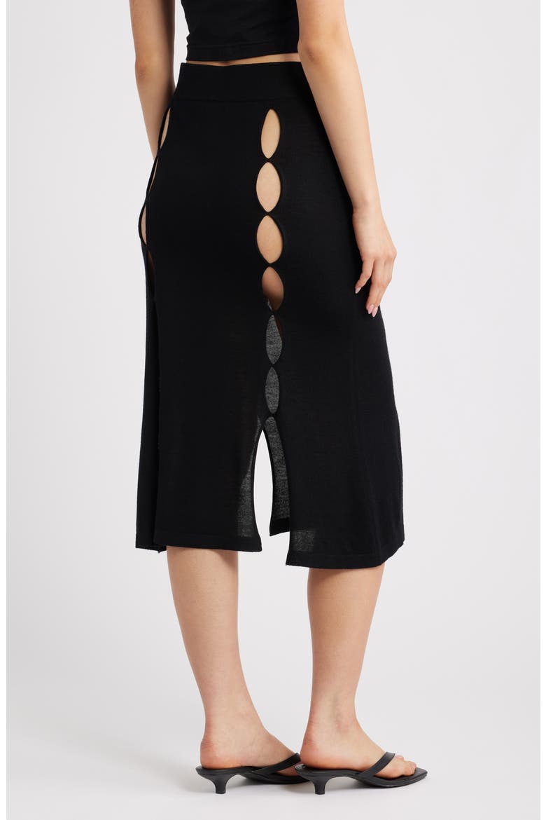 River Wool Skirt, Alternate, color, BLACK