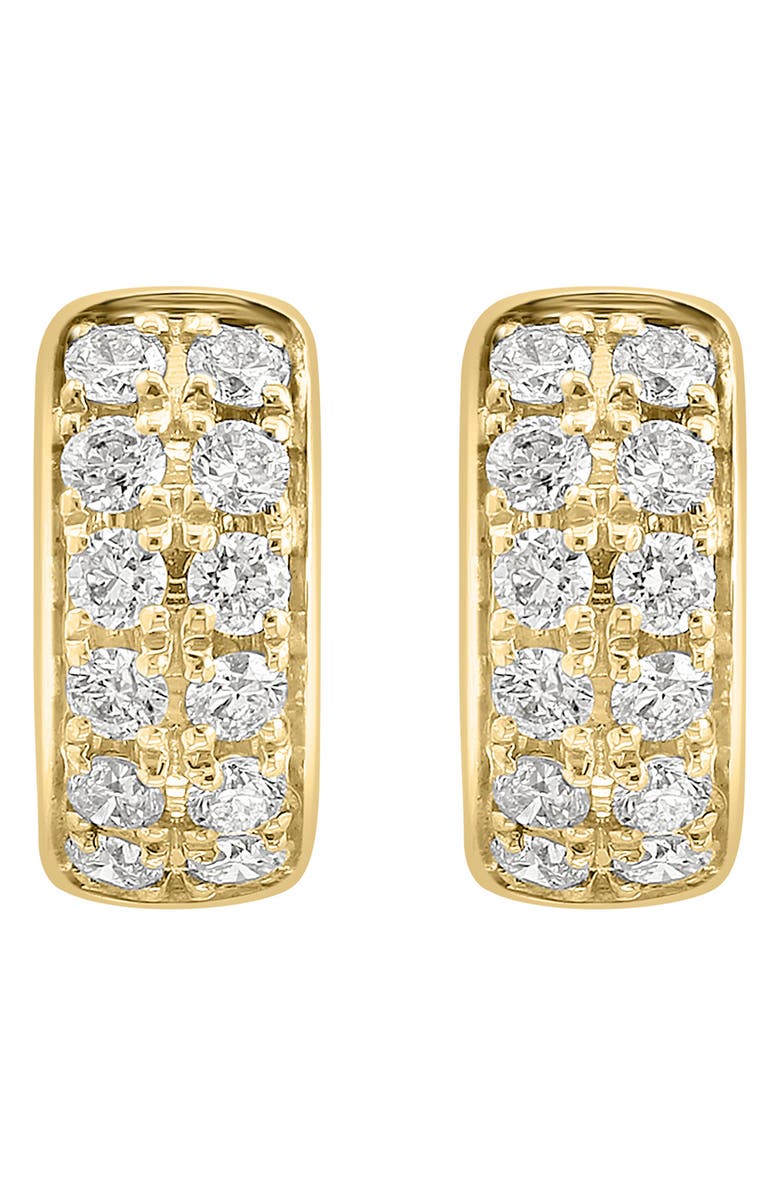 EFFY 14K Yellow Gold Diamond Huggie Hoop Earrings - 0.64ct., Alternate, color,