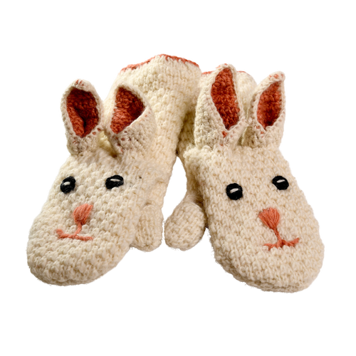 Nirvana Designs Crochet Rabbit Mittens In White