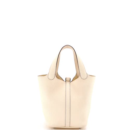 Pre-owned Hermes Hermes Picotin Lock Bag Clemence Pm In Brown