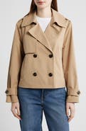 BCBG Floral Lining Short Trench Coat