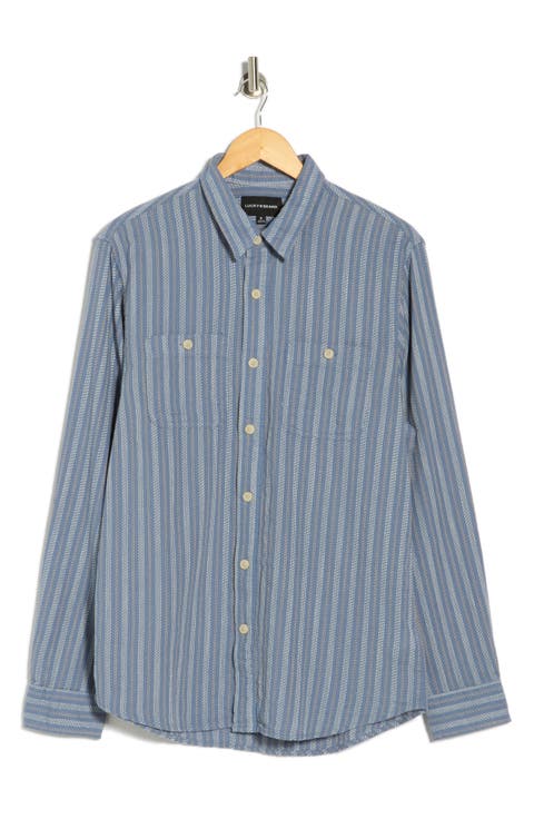 Stripe Dobby Button-Up Shirt
