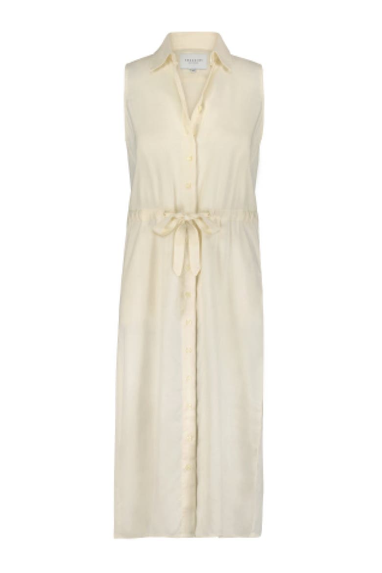 The Sleeveless Shirtdress w/ Tie Waist, Alternate, color, Cream Tencel