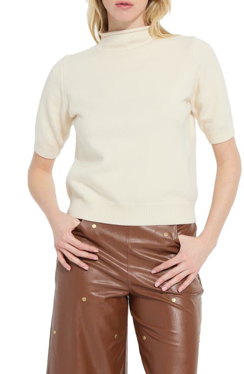 Delphina Short Sleeve Mock Neck Sweater