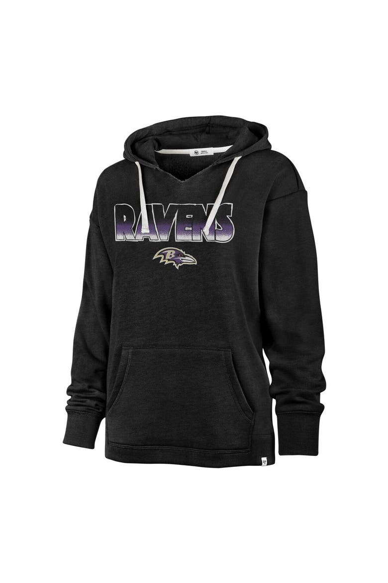 Women's '47 Black Baltimore Ravens Color Rise Kennedy Pullover Hoodie, Main, color, Black