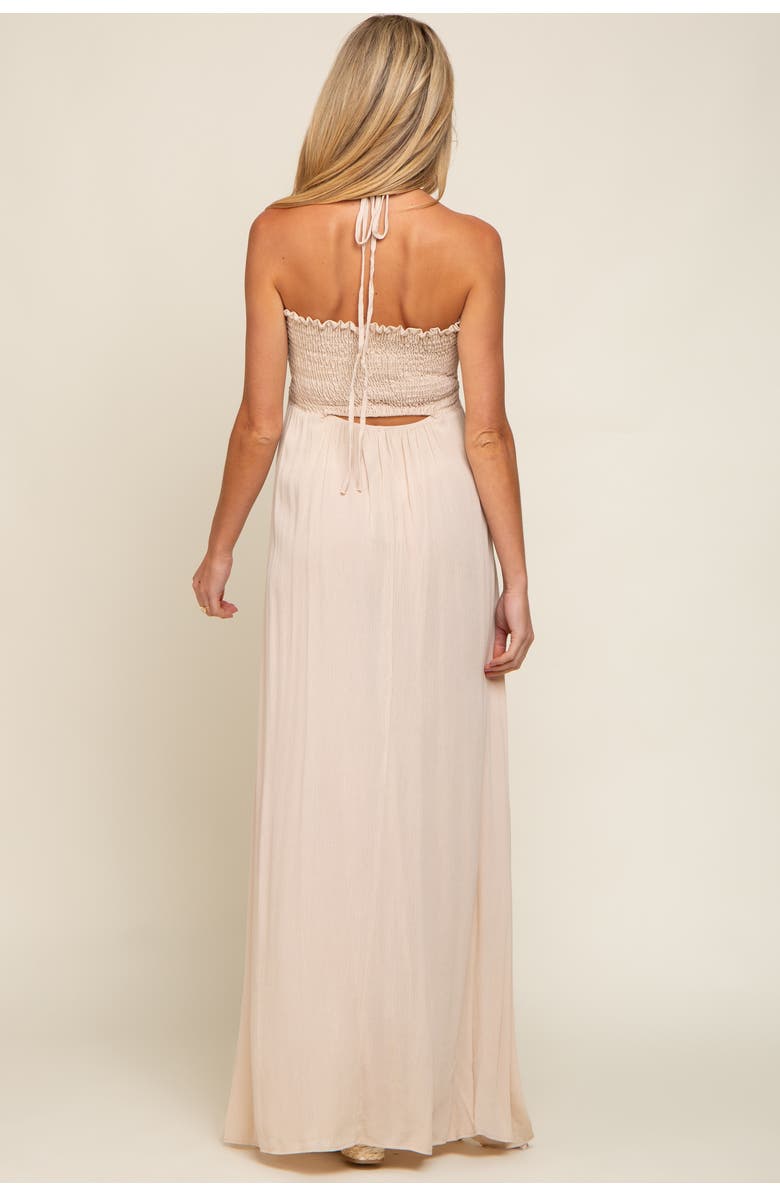 PinkBlush Smocked Halter Maxi Dress, Alternate, color, Beige