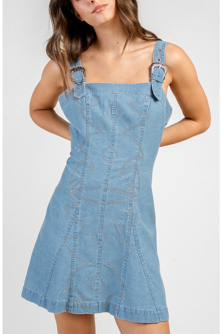 Short Denim Dress, Alternate, color, LIGHT DENIM