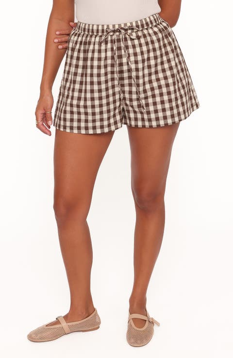 Rory Gingham Cotton Shorts