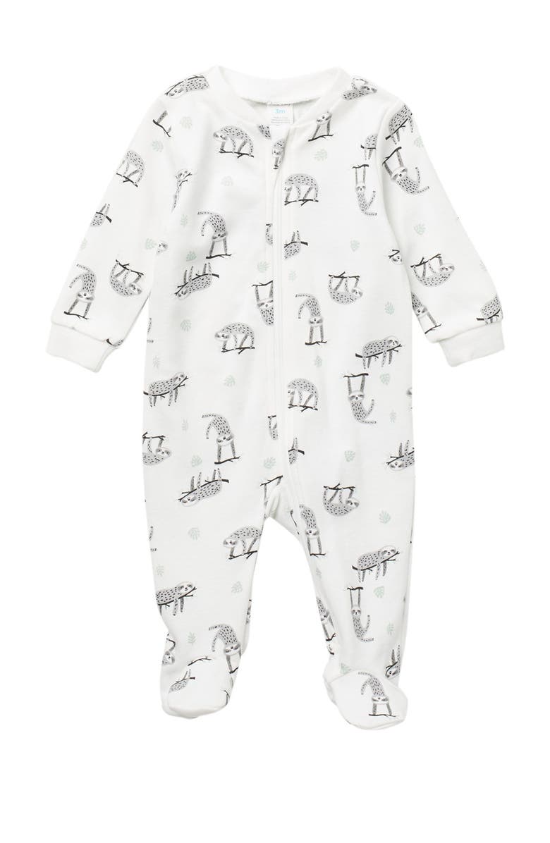 PL BABY BY PETIT LEM Sloth Print Coverall, Main, color, 