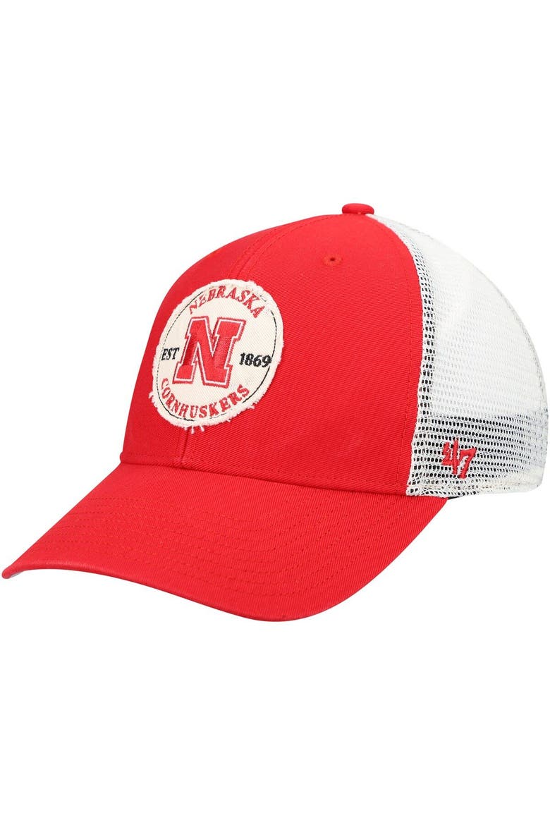 Men's '47 Scarlet Nebraska Huskers Howell MVP Trucker Snapback Hat, Main, color, Scarlet