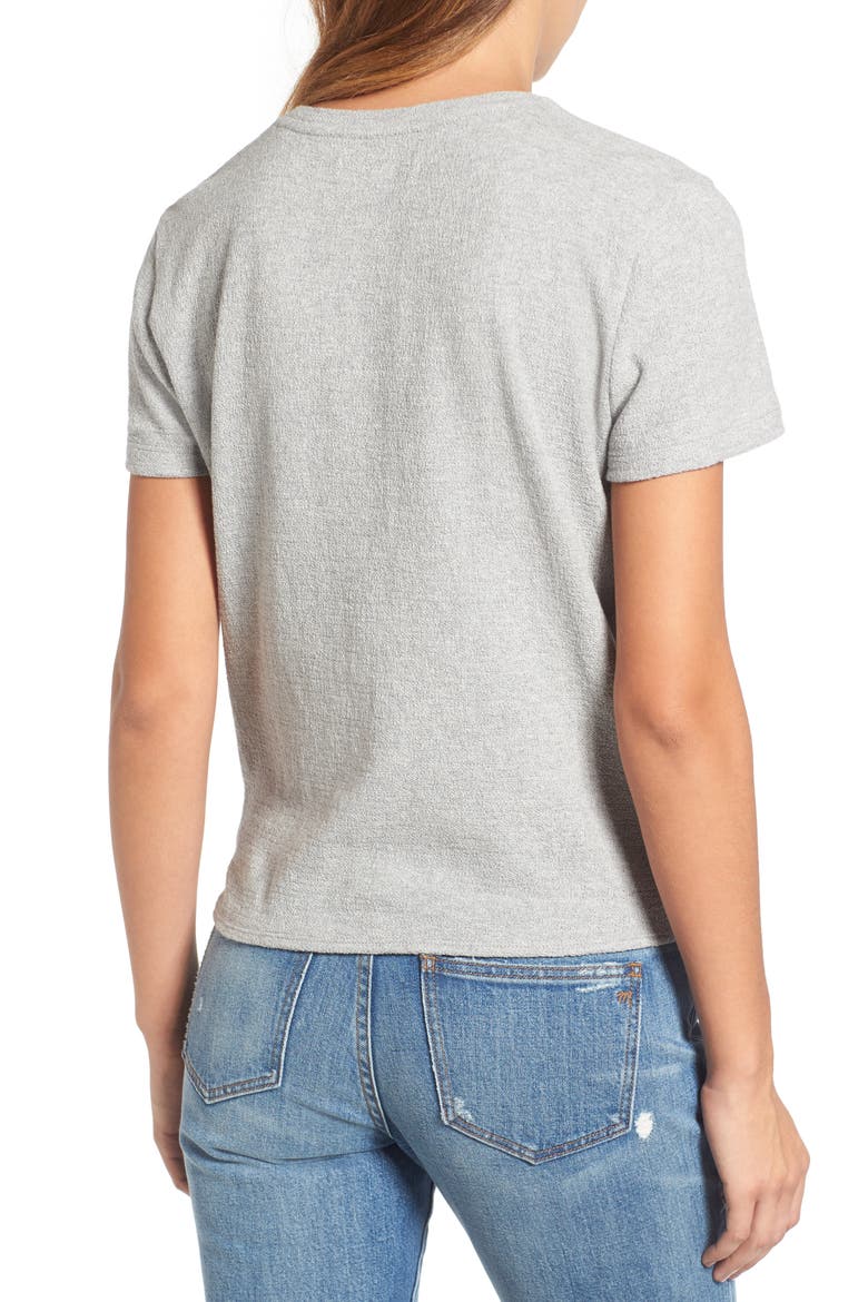 Modern Tie Front Tee, Alternate, color, HEATHER PELICAN