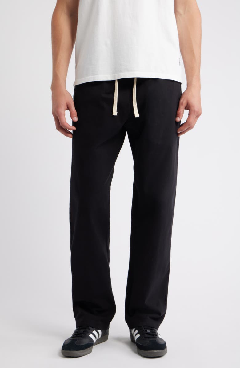 STANDARD ISSUE Standard Cotton Stretch Poplin Drawstring Slacker Pants, Main, color, Black