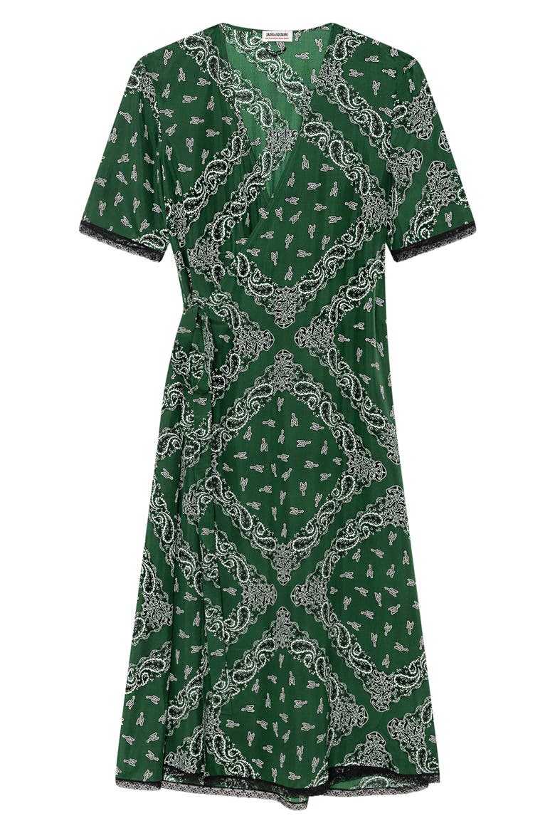 Reforme Silk Wrap Dress, Alternate, color, MEADOW