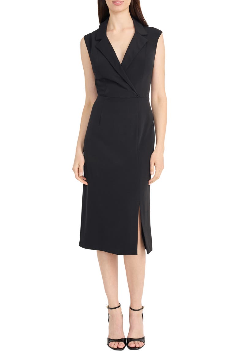 Collared Sheath Dress, Main, color, BLACK