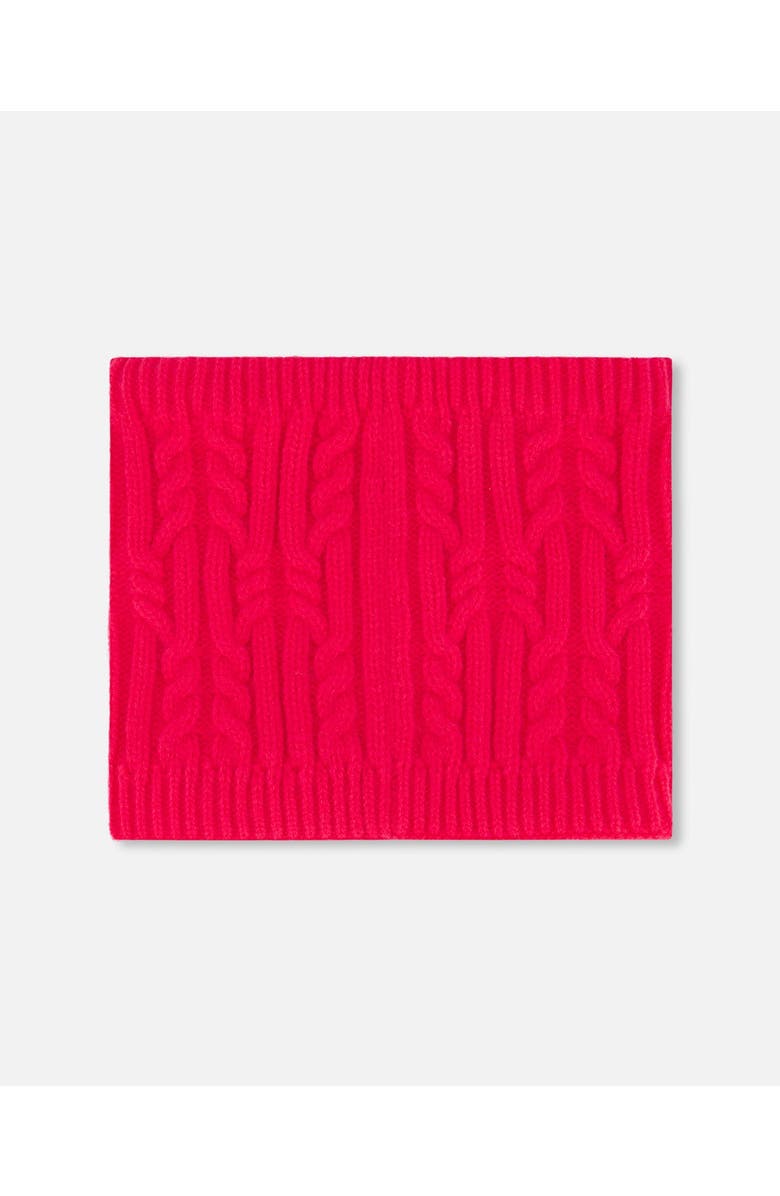 Deux par Deux Lined Winter Neckwarmer, Alternate, color, Flash Coral