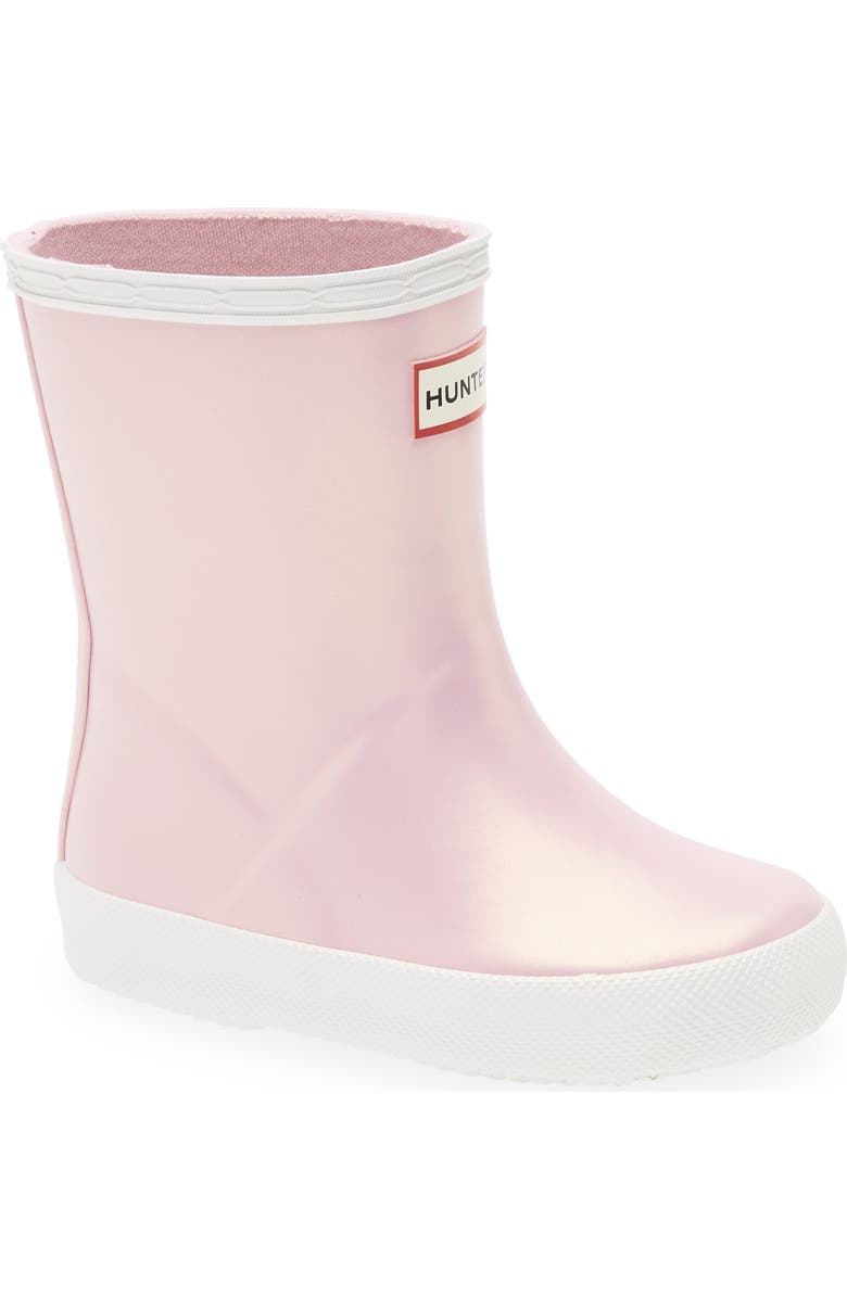Hunter First Classic Nebula Waterproof Rain Boot, Main, color, Foxglove/ White