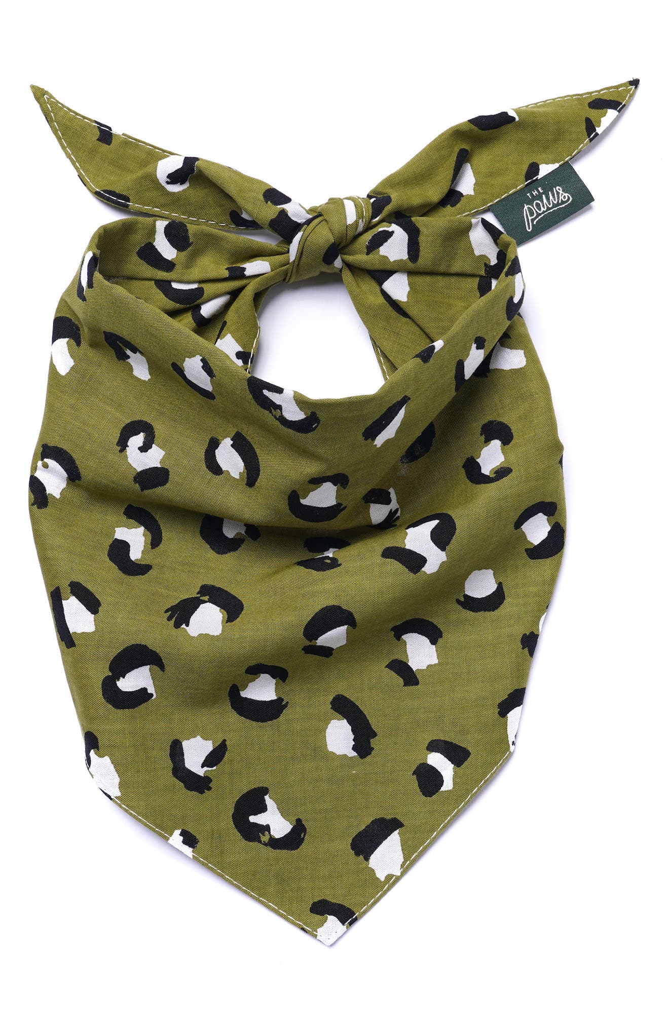 The Paws Olive Dog Bandana in Green 