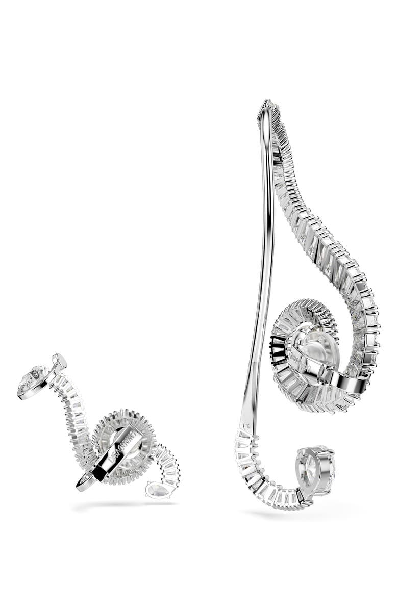 Swarovski x Ariana Grande Asymmetric Music-Inspired Clip Earrings, Alternate, color, White