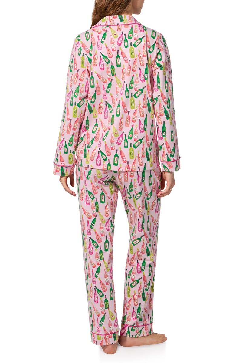 BedHead Pajamas Print Stretch Organic Cotton Jersey Long Pajamas, Alternate, color, Wine Tour