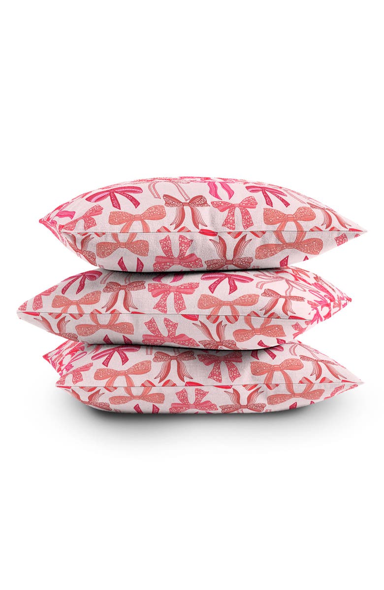 Deny Designs Pink Bows Accent Pillow, Alternate, color, Pink