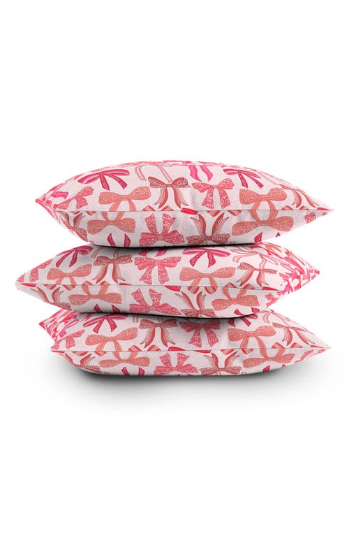 Deny Designs Pink Bows Accent Pillow In Pink