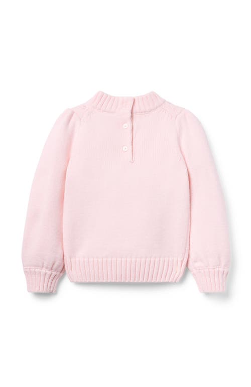 Janie And Jack The Equestrian Cable Sweater In Pink