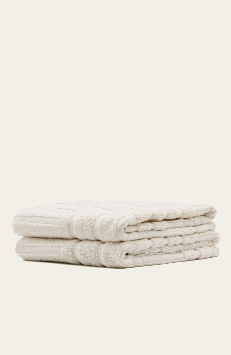 Italic Capri Hand Towels, Alternate, color, Ecru